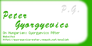 peter gyorgyevics business card